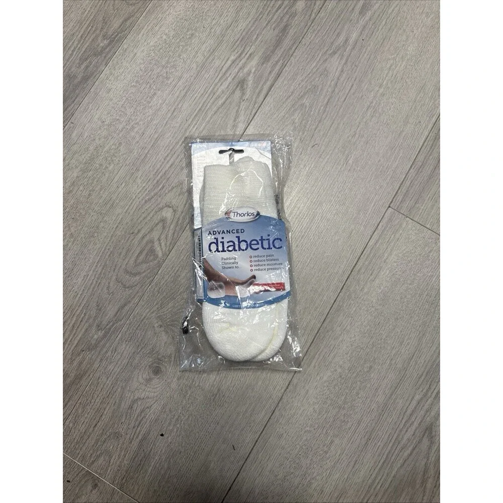 THORLOS Advanced Diabetic Women' s Single Pair Crew Socks White 5-9 Medium New